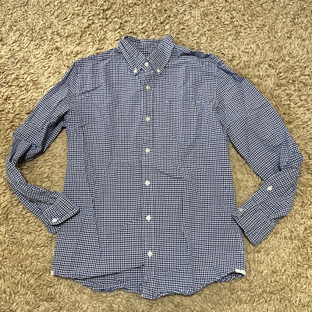 Crewcuts Blue Checkered Button Down Shirt